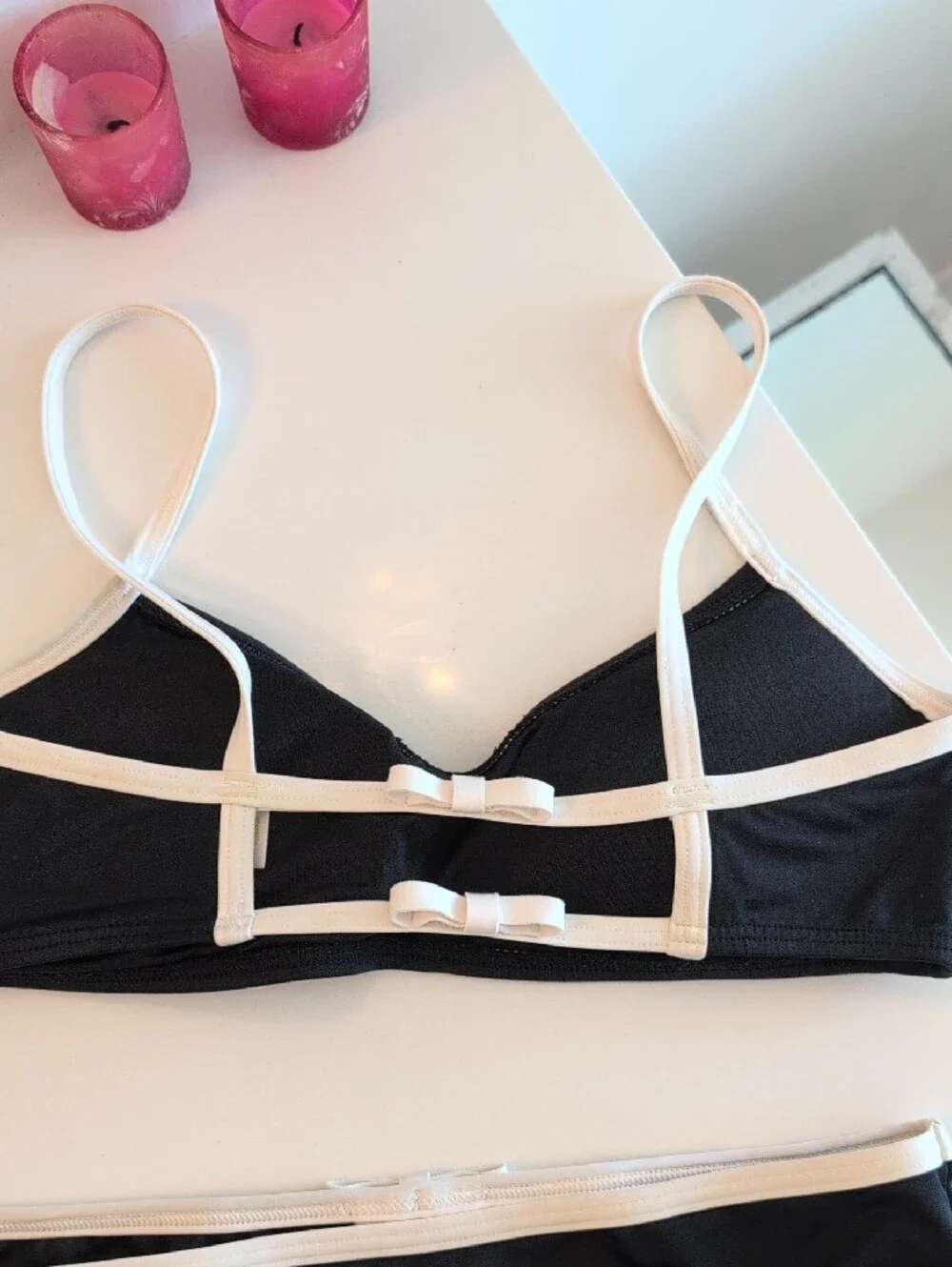 Kate Spade spade Black and White Contrast Bikini Set